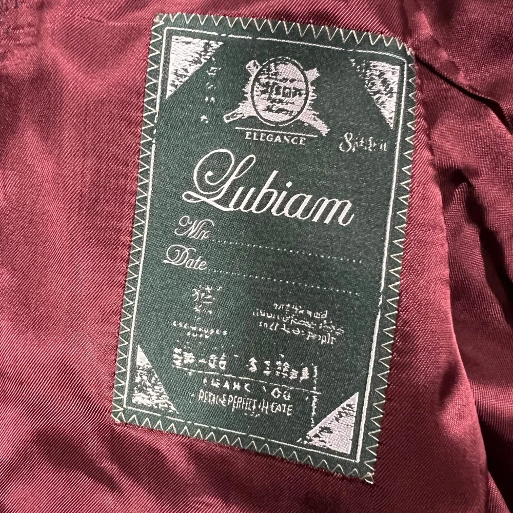 Lubiam Blazer Mens 50L Burgundy NWT Wool‎ Flax Vitale Barberis Canonico Italy